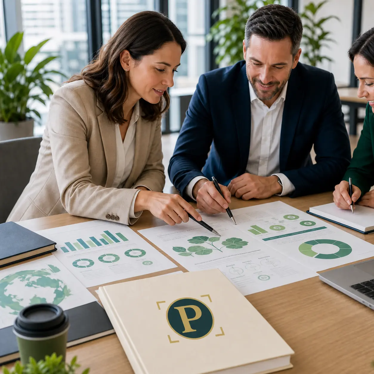 Team reviewing an ESG strategy