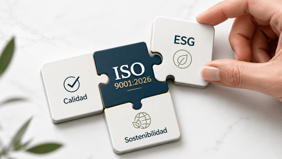Imagen puzzle ISO calidad y ESG Sostenibilidad